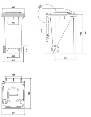 240 Litre Wheelie Bin image from WheelieBin Warehouse (all rights reserved)