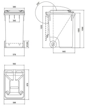 360 Litre Wheelie Bin image from WheelieBin Warehouse (all rights reserved)